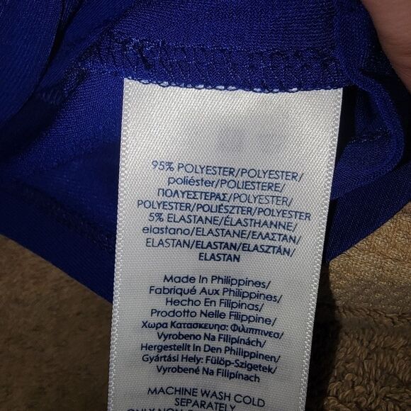 Chaps NWT blue stretch jersey faux wrap dress size 16w - Picture 6 of 6